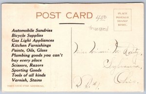 K23/ Toledo Ohio Postcard c1910 Uncle Sam Auburndale Hardware Store 400