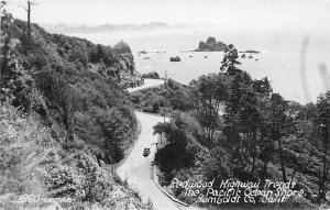 Postcard RPPC 1930s California Humboldt Redwood Highway Cart Ray CA24-1721