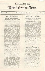 Empress Of Britain Ship 5th January 1932 Old News Guide Ether Telephone