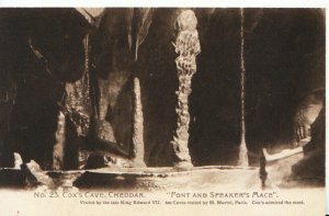 Somerset Postcard - Cox's Cave - Cheddar - Font and Speaker's Mace - Ref 8147A