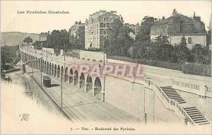 Old Postcard Pau Boulevard des Pyrenees