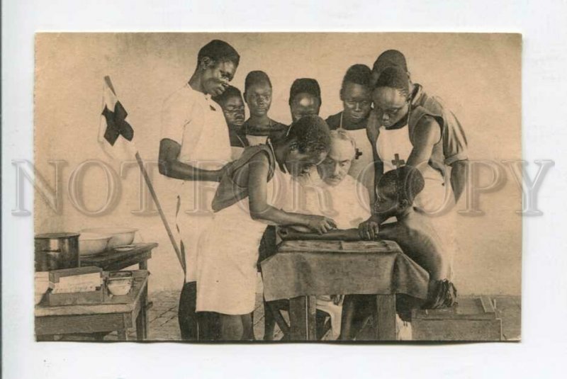 426554 BELGIUM Red Cross Mission Congo Pawa Vintage postcard