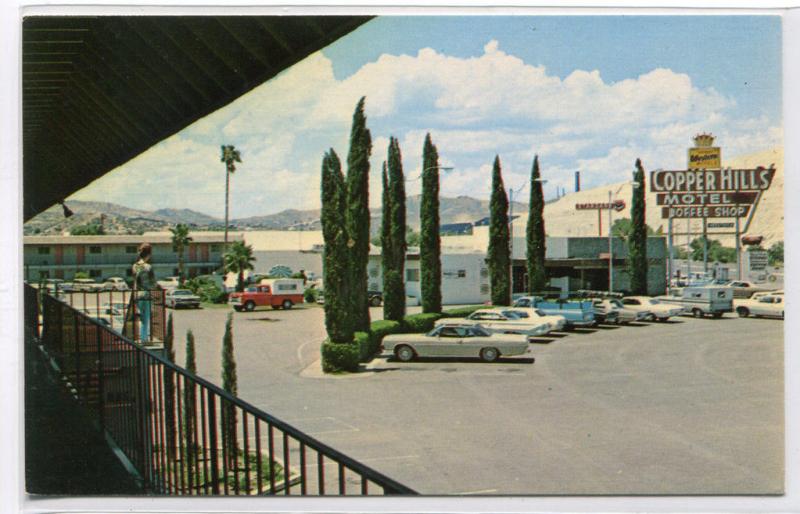 Copper Hills Motor Hotel Motel US 60 70 Miami Arizona postcard