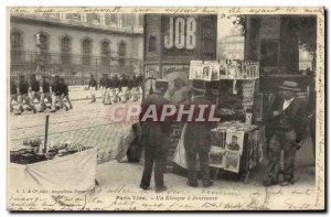 Old Postcard Paris Vecu A newspaper kiosk TOP