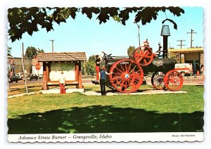 Postcard Continental View Advance Straw Burner Grangeville Idaho Steam Tractor