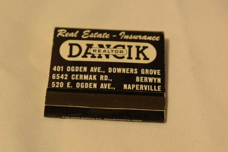 Dancik Realtor Real Estate Insurance Illinois 30 Strike Matchbook