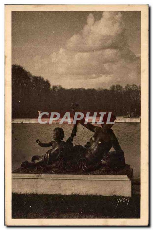 Old Postcard Splendors and Charmes Of Versailles Pattern decorative flower beds