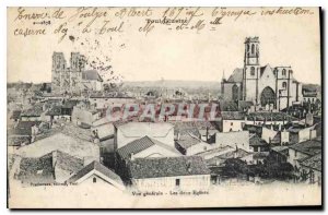 Old Postcard Toul Illustrious General view The two churches