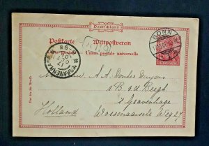 1901 Bonn Germany To The Hague s Gravenhage Holland Vintage Postcard