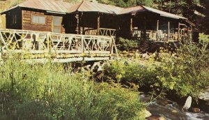 Fish Camp Cimarron New Mexico Postcard Cabins Creek