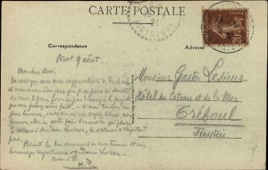 French Navy Brest France Battleship Depart du Gaulois 1921 Cancel PC