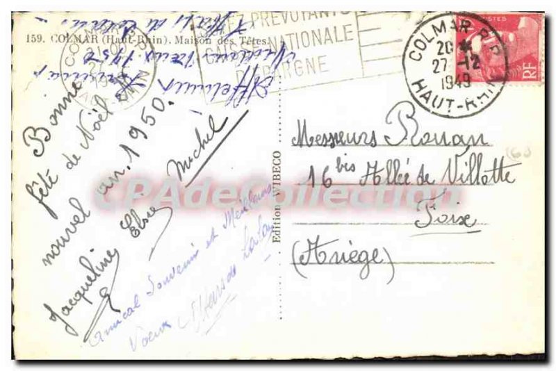 Old Postcard Colmar Quatorze