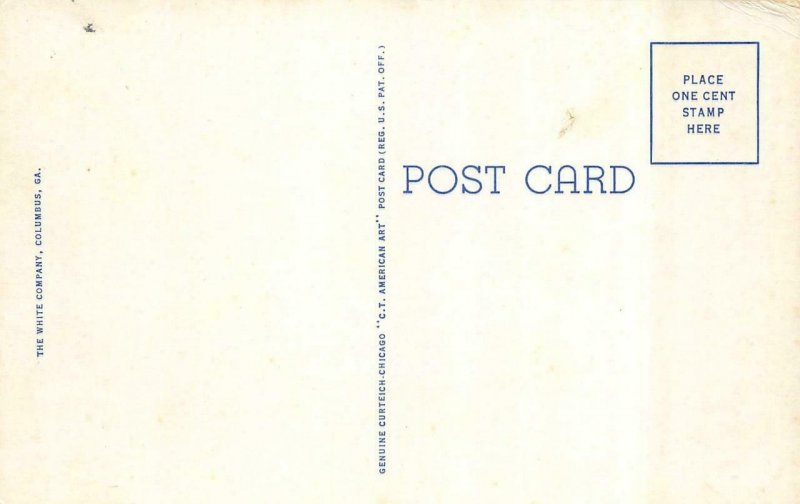 COLUMBUS, Georgia GA    WYNNTON SCHOOL   ca1940's Curteich Linen Postcard