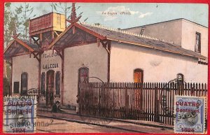 aa4030 - PERU - VINTAGE POSTCARD Postal History - LA LEGUA Train Station 1924-