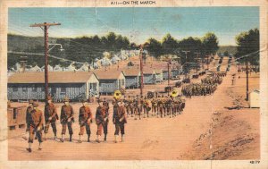 A11: ON THE MARCH CAMDEN SOUTH CAROLINA MILITARY POSTCARD 1944