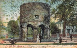 Old Mill Newport RI Postcard 1907 Metropolitan News Co. Touro Park Tower