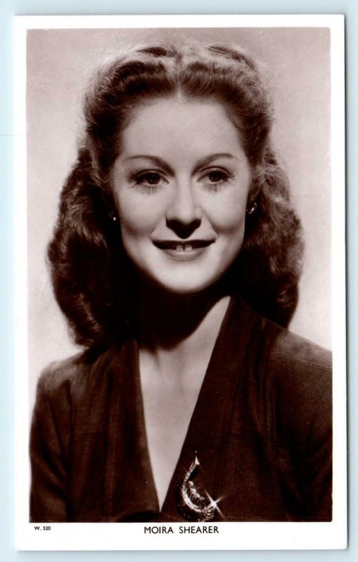 RPPC British Actress & Ballerina  MOIRA SHEARER  c1940s Postcard (Blank back)