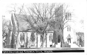 Iola Kansas Presbyterian Church Real Photo Antique Postcard K96343