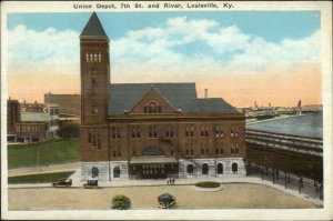 Louisville KY Union Depot RR Train Station c1920 Postcard 