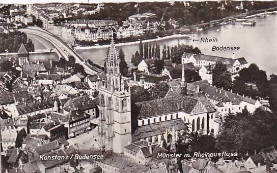 Germany Konstanz Muenster mit Rheinausfluss Photo