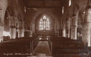 Organ & Altar Henfield St Peters Church Sussex Antique Old Real Photo Postcard