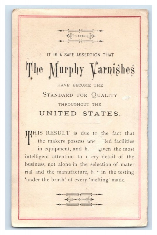 1880s Folder Card Murphy Varnishes American Bank Note Co. John F Box Dealer P139