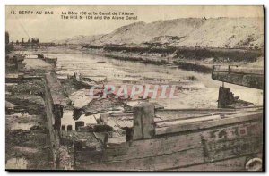 Old Postcard Berry au Bac Hill 108 and the Aisne Canal