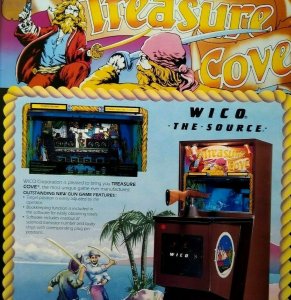 Treasure Cove Arcade Flyer Original 1984 NOS Rifle Shooting Gallery Gun Wico