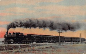 NEW ENGLAND STATES LTD RAILWAY TRAIN ST. ALBANS VERMONT POSTCARD (c. 1910)