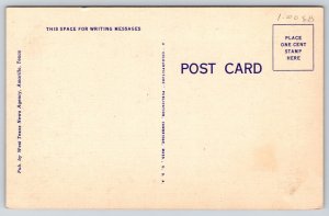 Amarillo Texas~City Downtown Aerial View~Skyscraper~Streets~Linen 1940s Postcard