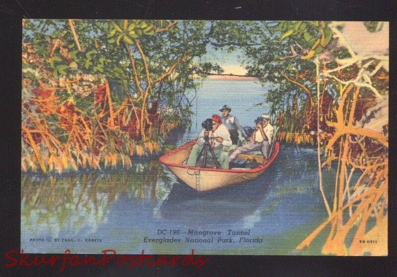 EVERGLADES NATIONAL PARK FLORIDA BLACK AMERICANA NEGRO BOAT POSTCARD