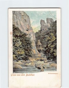 Postcard Kronentempel Gruss aus dem Bodethal Germany