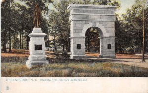 J54/ Greensboro North Carolina Postcard c1915 Davidson Arch Battle Ground 71