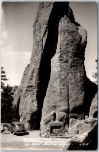 Needle's Eye Along Highway Black Hills South Dakota SD Real Photo RPPC Postcard