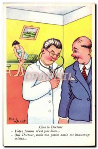 Old Postcard Fantasy Humor Doctor Lechat