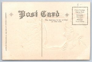 A Merry Christmas To You, Rural Inset, Butterfly, Antique United Art Postcard