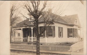 RPPC Lovely Home in Winter Darling Cottage Flower Pots In Windows Postcard F27