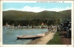 Lake George New York NY Lake Shore Drive Vintage Postcard