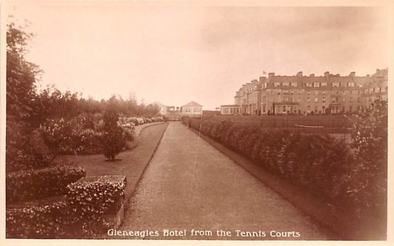 Gleneagles Hotel from the Tennis Courts United Kingdom, Great Britain, Englan...