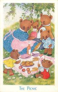 Salmon Series Postcard Humour The Bears Family Picnic Topics Cartoons Comics Comics Postcard Hippostcard