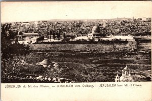 Mint Israel Jerusalem Old City Judaica RPPC Picture Postcard Mount of Olives