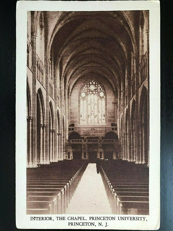 Vintage Postcard 1915-1930 Princeton Chapel Interior Princeton University N.J.