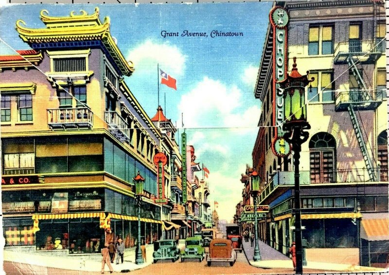 San Francisco California Chinatown Souvenir Book Folder Vintage 30s Unposted