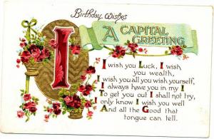 Letter I Birthday Wishes