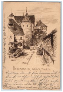 1899 Bebenhausen Gruner Thurn Tübingen Baden-Württemberg Germany Postcard