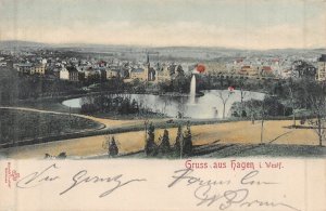 HAGEN i WESTPHALIA GERMANY~TOTALANSICHT~1900 HEINRICH CRAMER TINT PHOTO POSTCARD