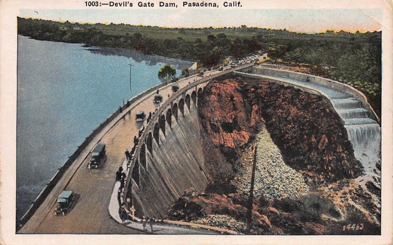 Devil's Gate Dam, Pasadena, California, Early Postcard, Unused