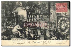 Postcard Old Museo Del Prado Vista Brueghel Madrid