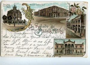 258498 ARGENTINA SALUTO de BUENOS AIRES Vintage litho postcard