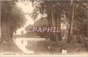 'Old Postcard Chateau d''Anet E and L View of the Park The Island of Swans an...